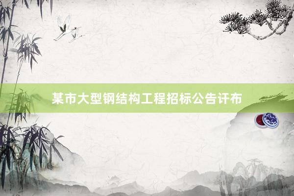 某市大型钢结构工程招标公告讦布