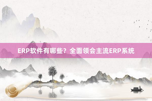 ERP软件有哪些？全面领会主流ERP系统